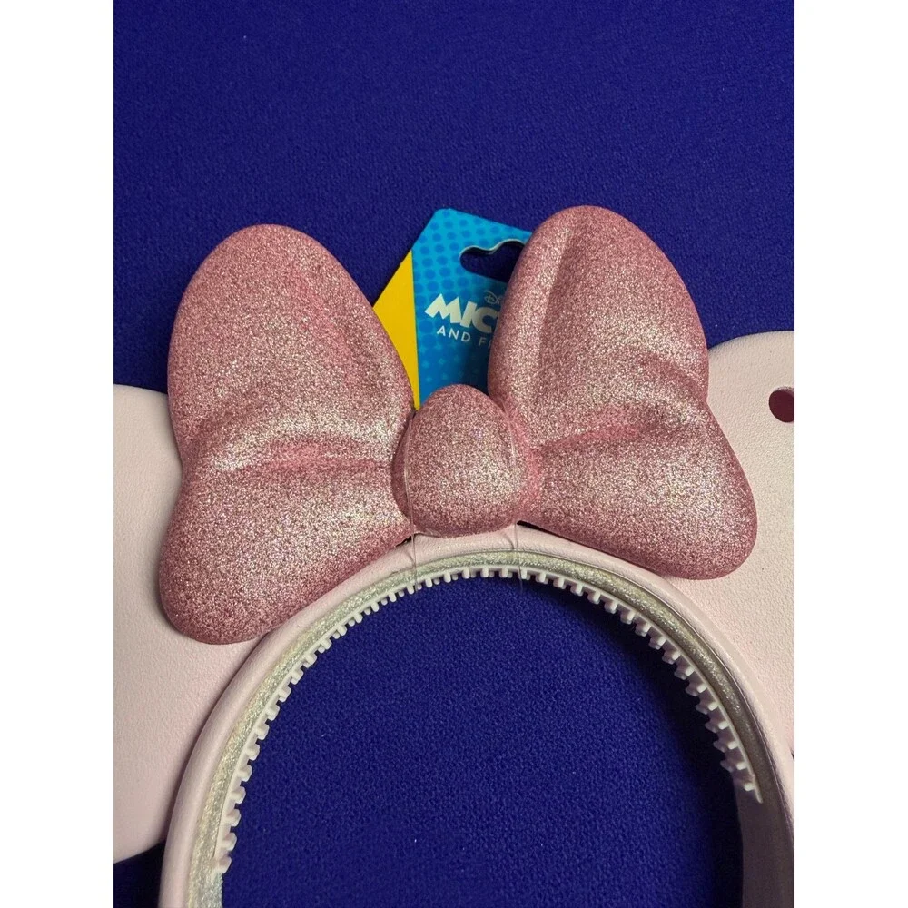 2026 Disney Parks Crocs Pink Minnie Mouse Ears Headband New